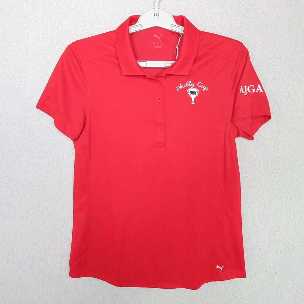 Puma Polo Womens S Red Short Sleeve Golf Shirt Philly Cup AJGA Embroidered